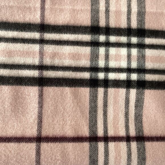 Fraas Cashmink Pink & Black Plaid Acrylic Rectangle Scarf with Fringe OS - Picture 3 of 6